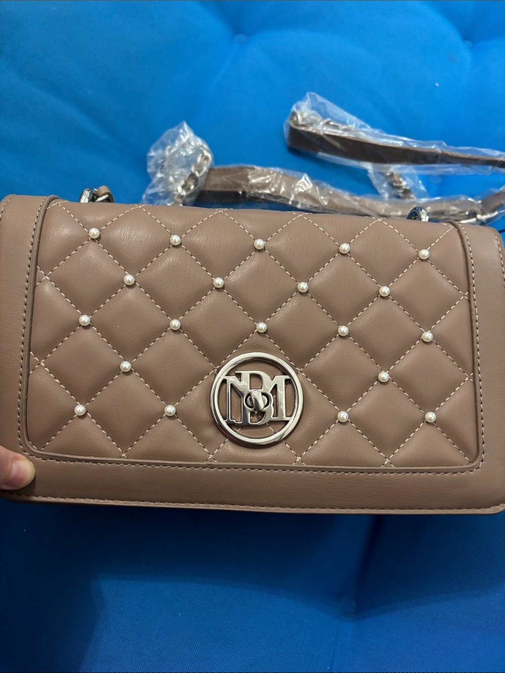 Studio Badgley Mischka Vegan Leather Purse Colored Cream Never Been Used NWTS - Picture 2 of 13